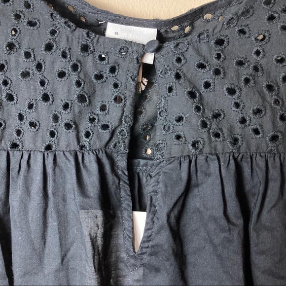 NWT A New Day Short Sleeve Eyelet Top Black - Picture 6 of 8